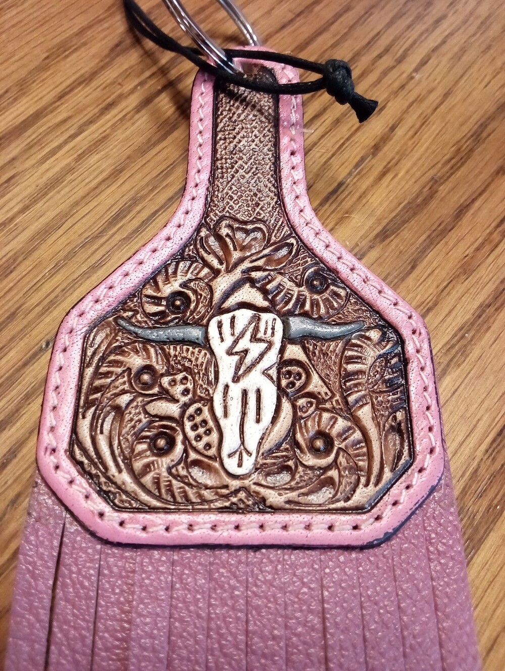 Myra Bag Co Tooled Leather Keyring/Fob - Picture 2 of 3